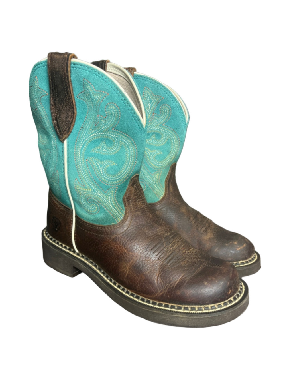 ARIAT women’s cowgirl cowboy Boots mid-calf size 6.5 leather & suede